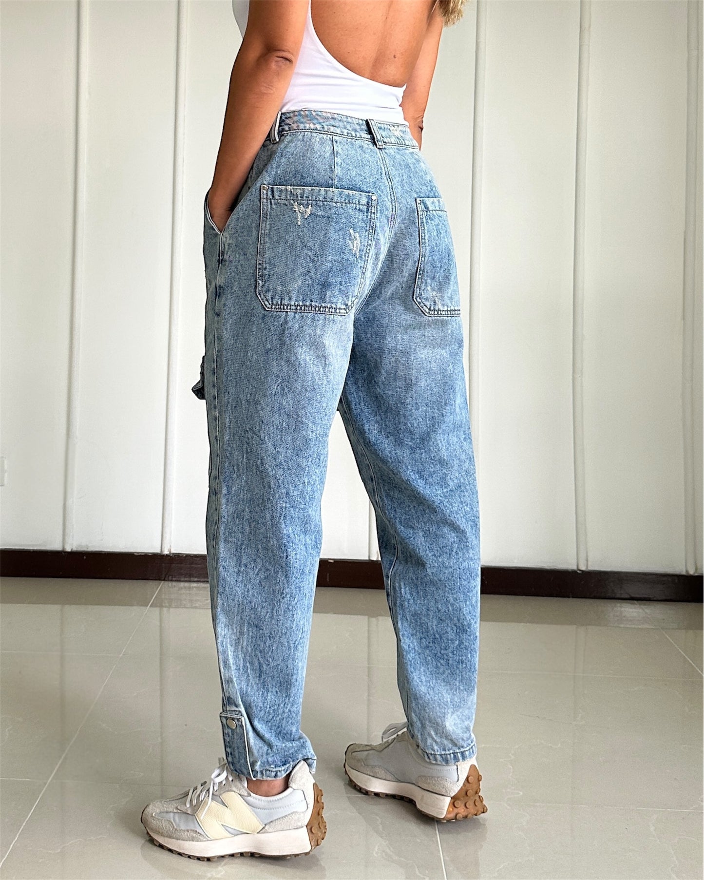 Jean Palee Baggy Tiro Medio - Talla L