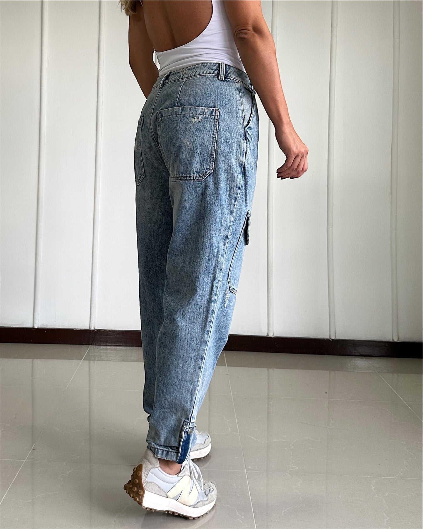 Jean Palee Baggy Tiro Medio - Talla L