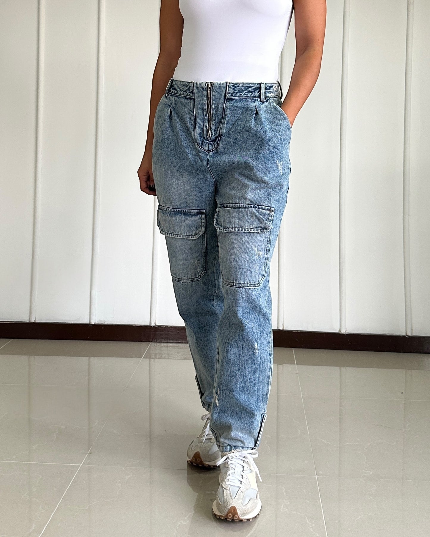 Jean Palee Baggy Tiro Medio - Talla L