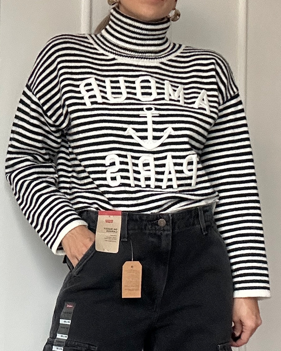 Buzo Tejido Rayas con Bordado Paris - Talla Única