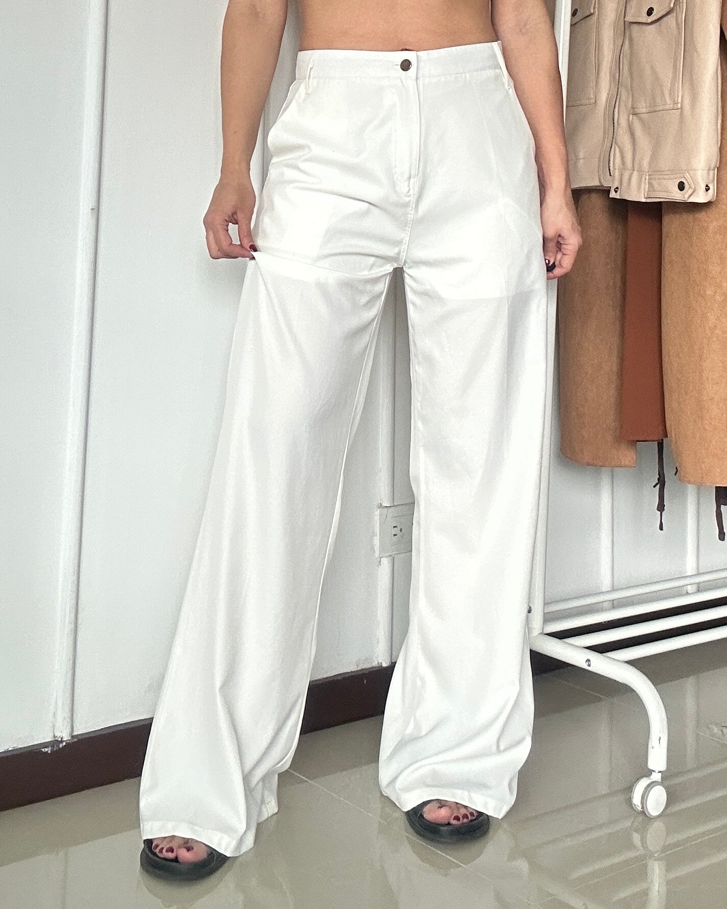 Pantalón Blanco Tela Ligera - Talla L