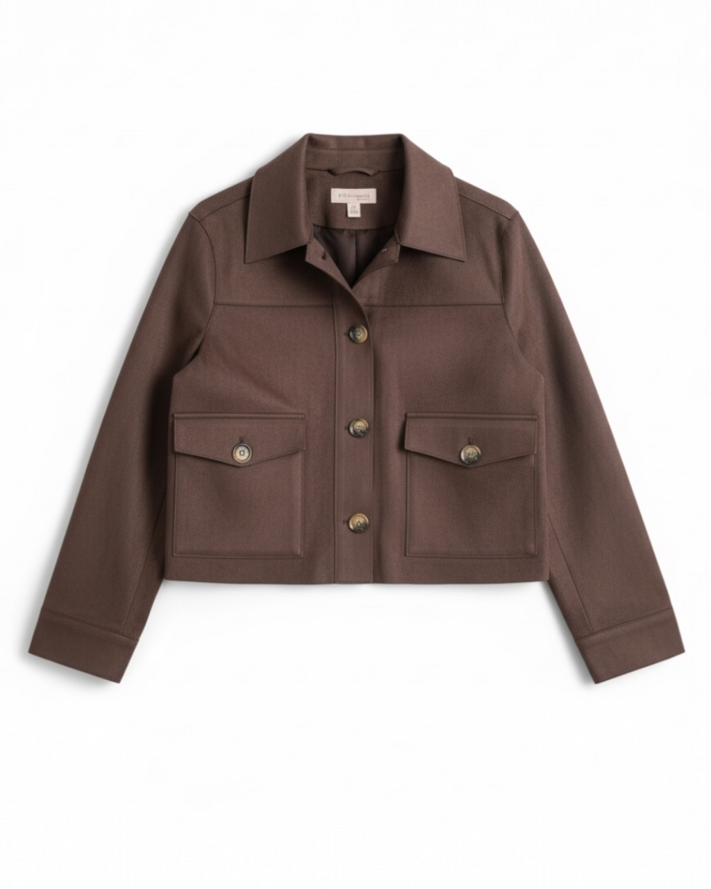 Chaqueta Gamuza Botones Café - Talla L