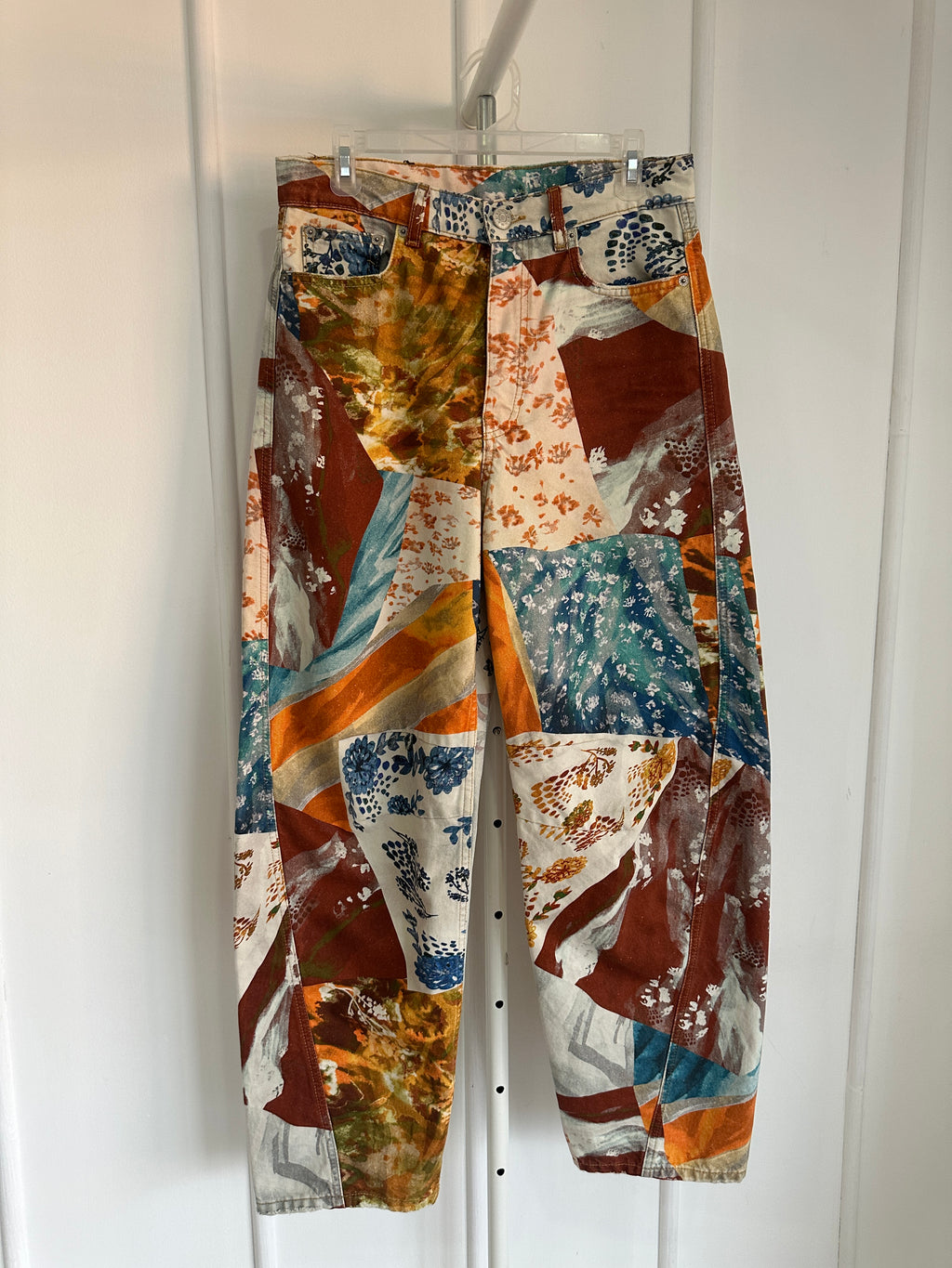 Bimba y Lola - Barrel Flowers Patchwork Jeans - Talla 8