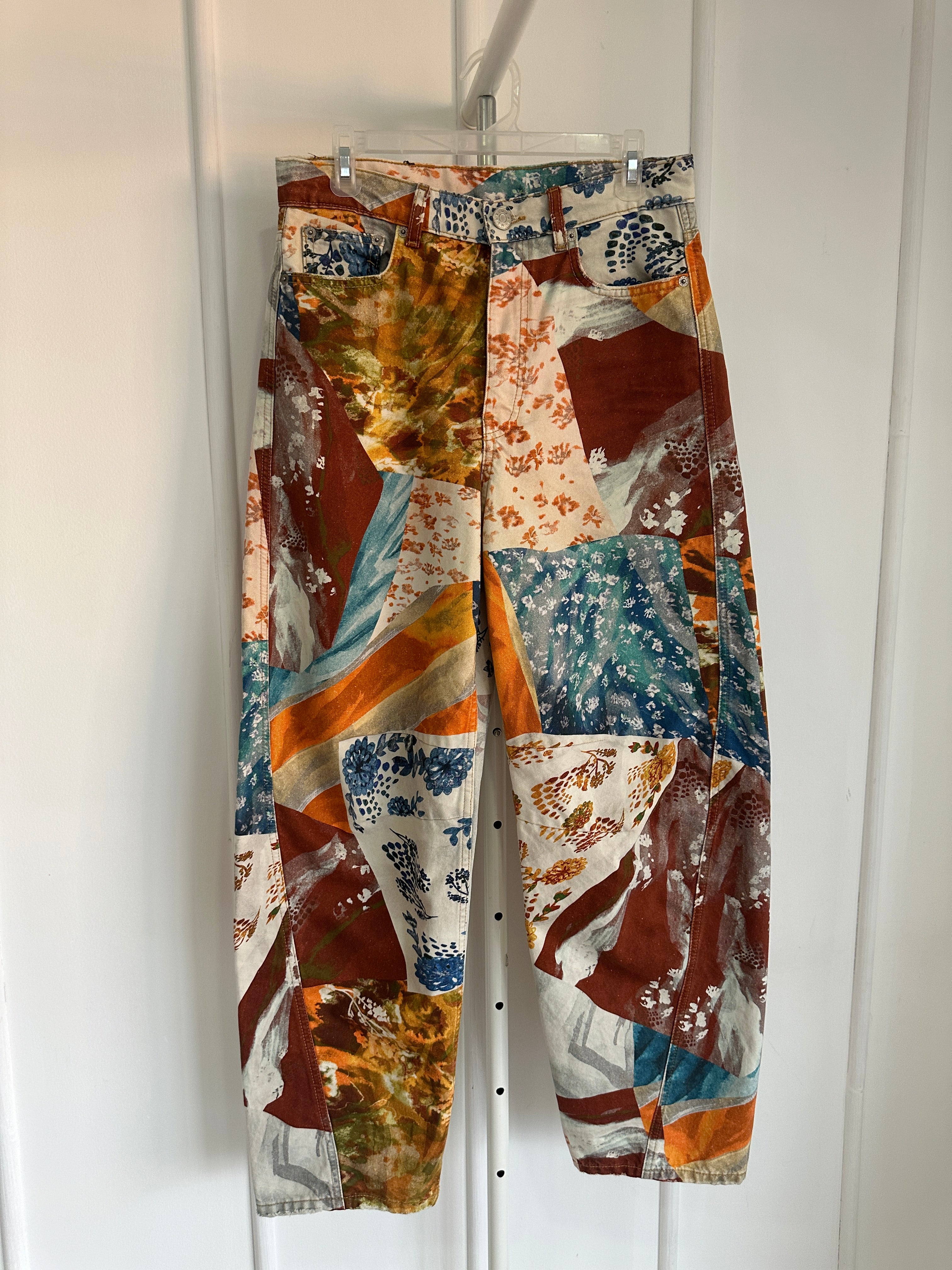 Bimba y Lola - Barrel Flowers Patchwork Jeans - Talla 8