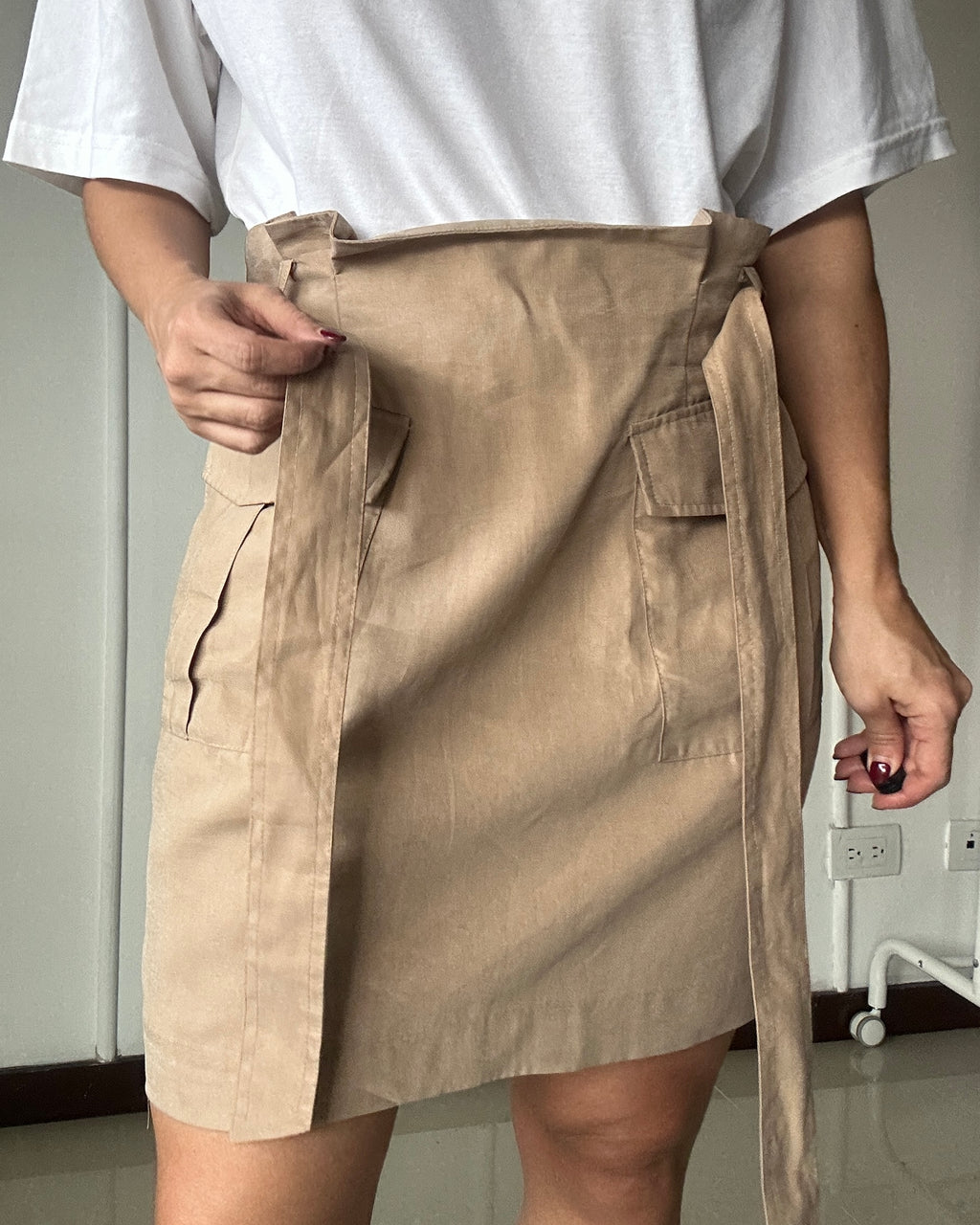 Minifalda Cargo con Lazo - H&M - Talla L