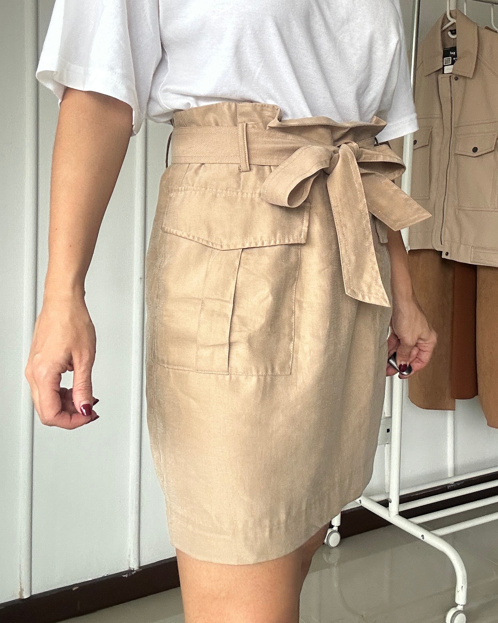 Minifalda Cargo con Lazo - H&M - Talla L