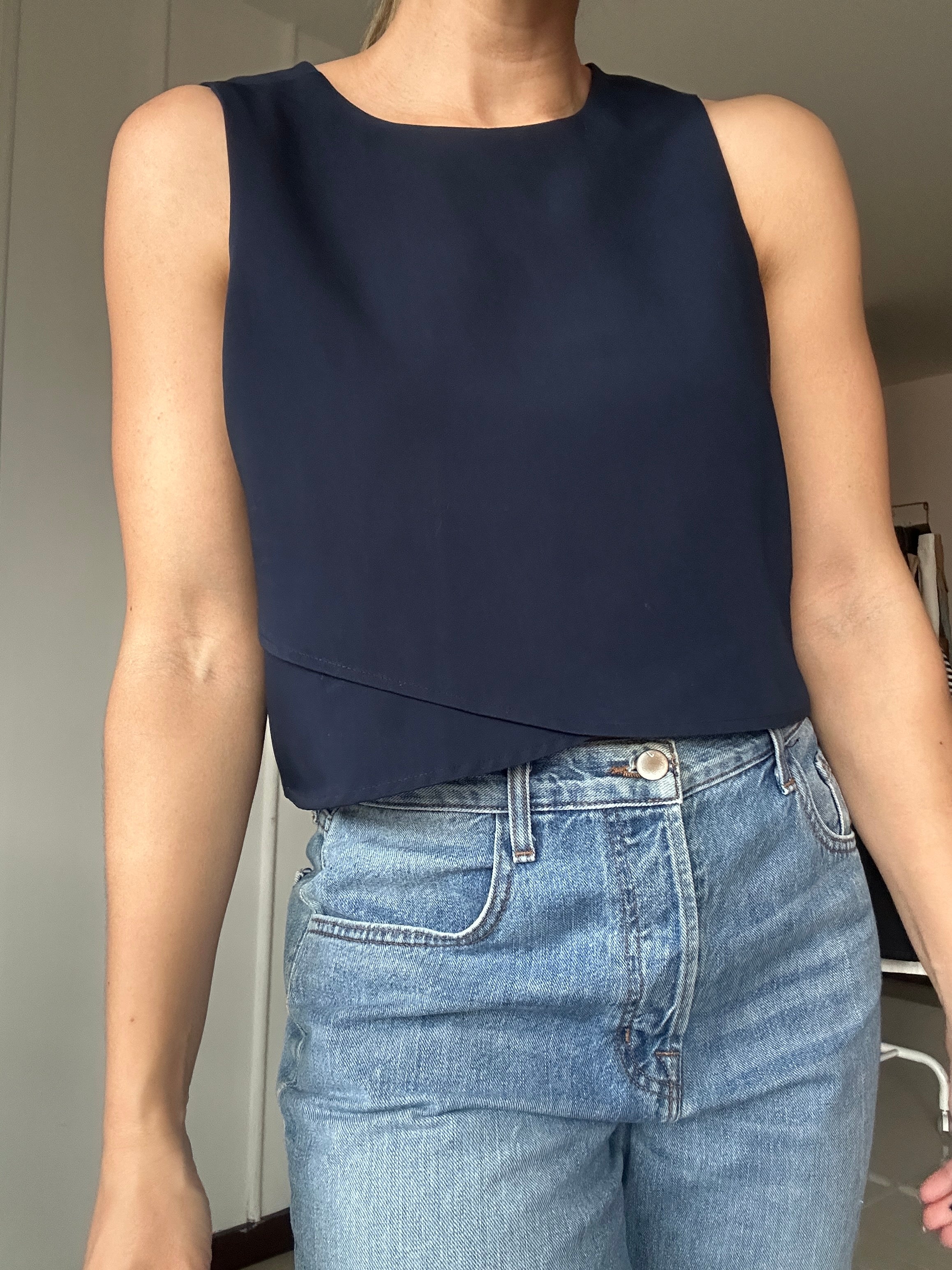 Crop Top Azul Marino - NAF NAF - Talla L