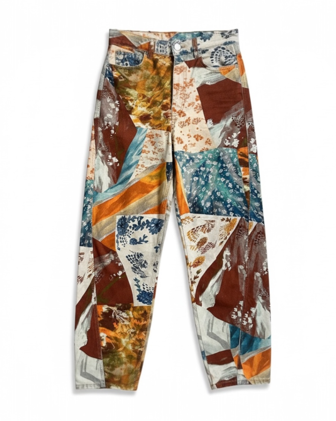 Bimba y Lola - Barrel Flowers Patchwork Jeans - Talla 8