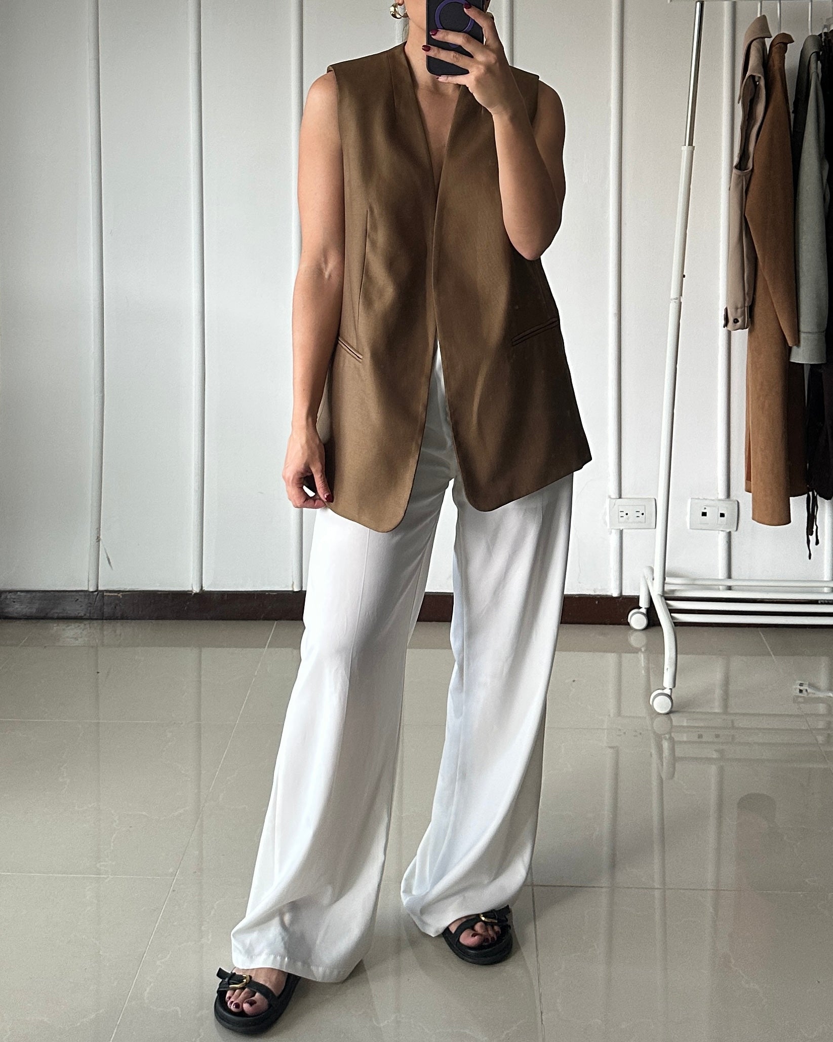 Pantalón Blanco Tela Ligera - Talla L