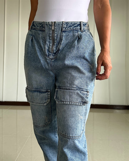 Jean Palee Baggy Tiro Medio - Talla L