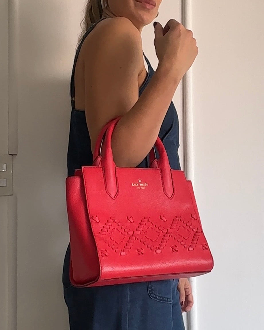 Cartera Satchel Roja - Kate Spade - Única