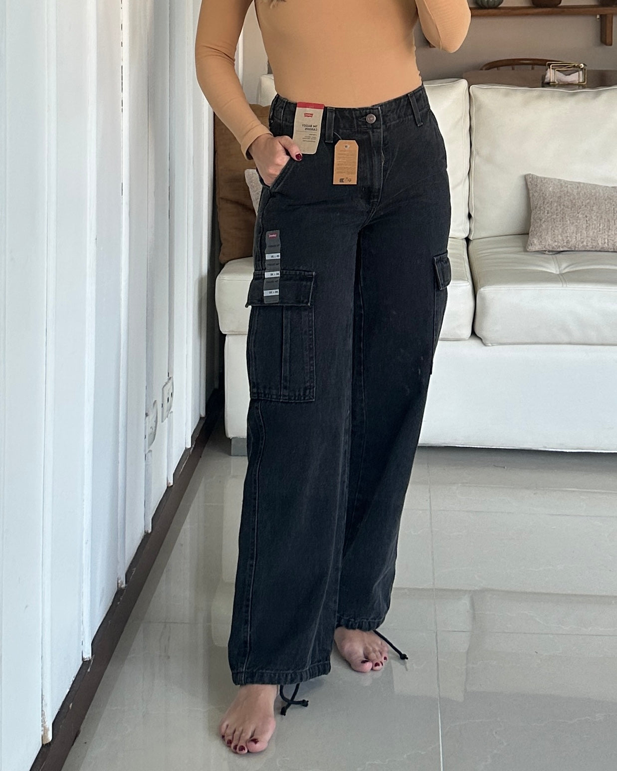 Levis - 94 Baggy Cargo Pants - Negro