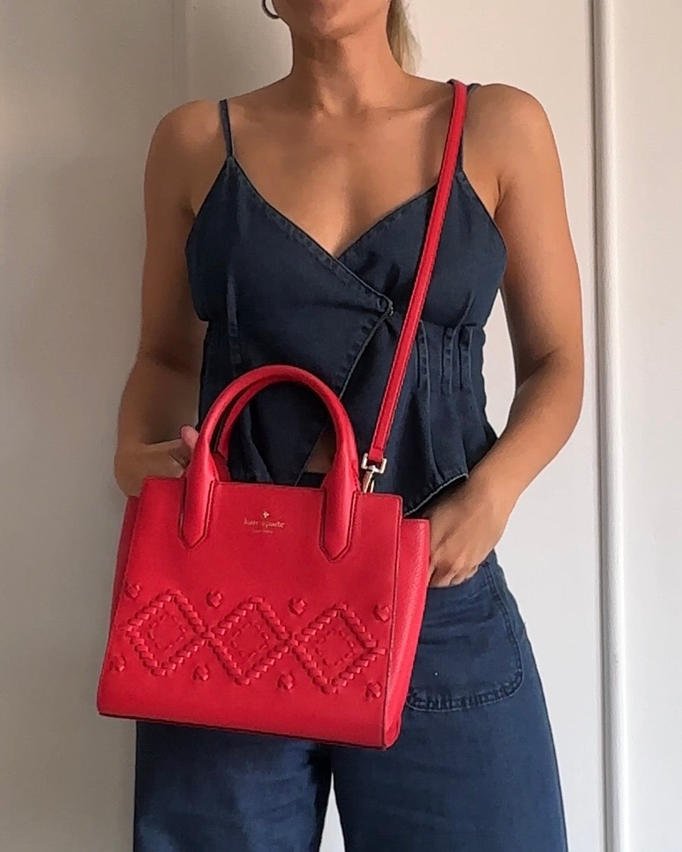 Cartera Satchel Roja - Kate Spade - Única