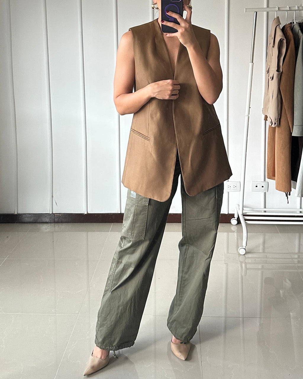 Chaleco Sastre Camel - H&M - Talla S/M