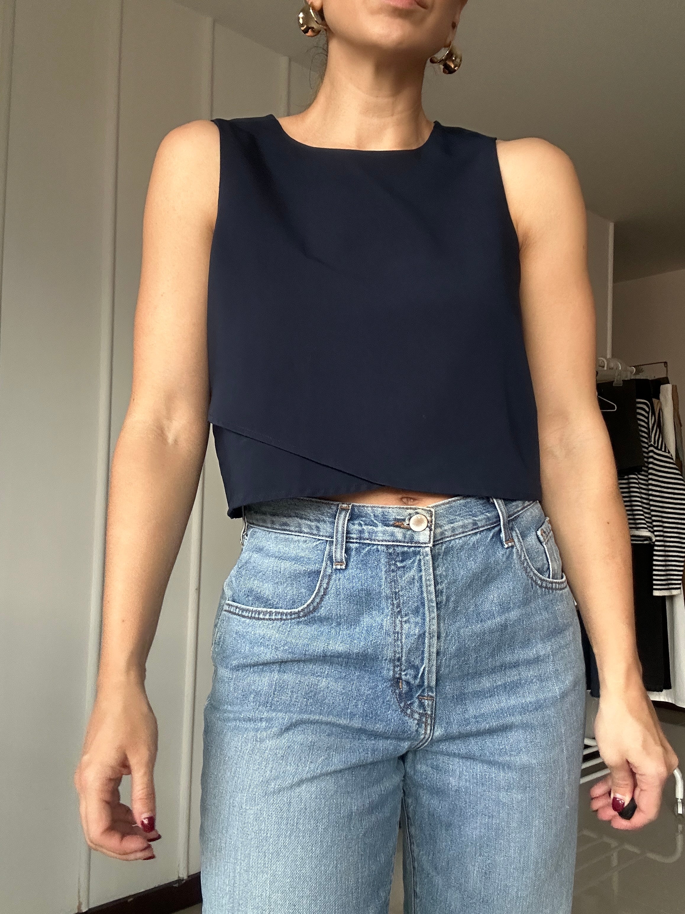 Crop Top Azul Marino - NAF NAF - Talla L