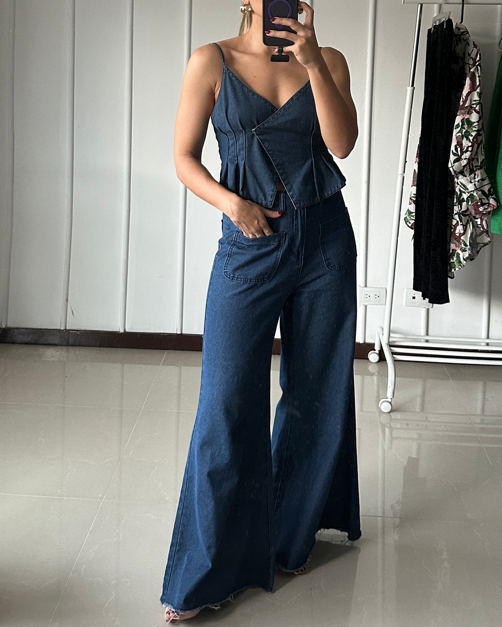 Set de Drill (Top + Jean)- Talla L