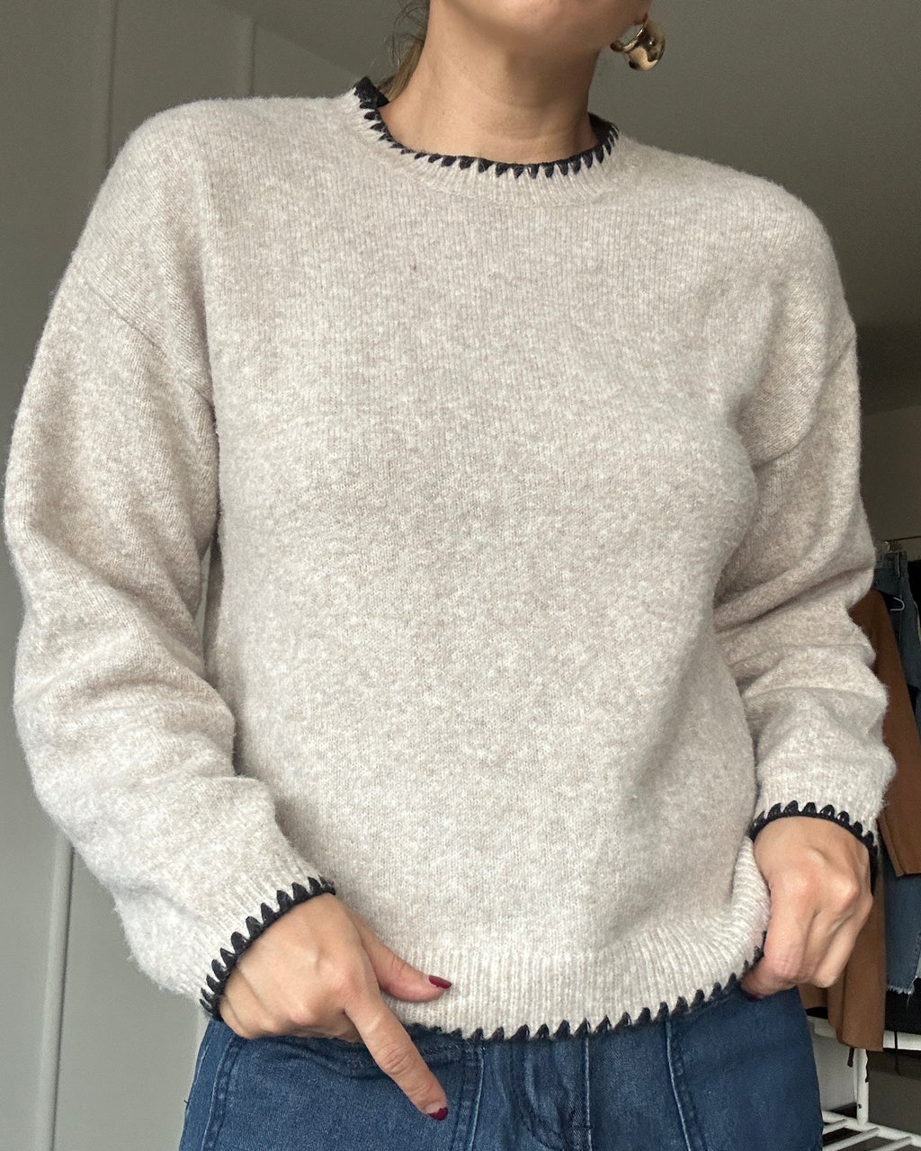 Buzo de Punto Costuras Azules - MNG - Talla M