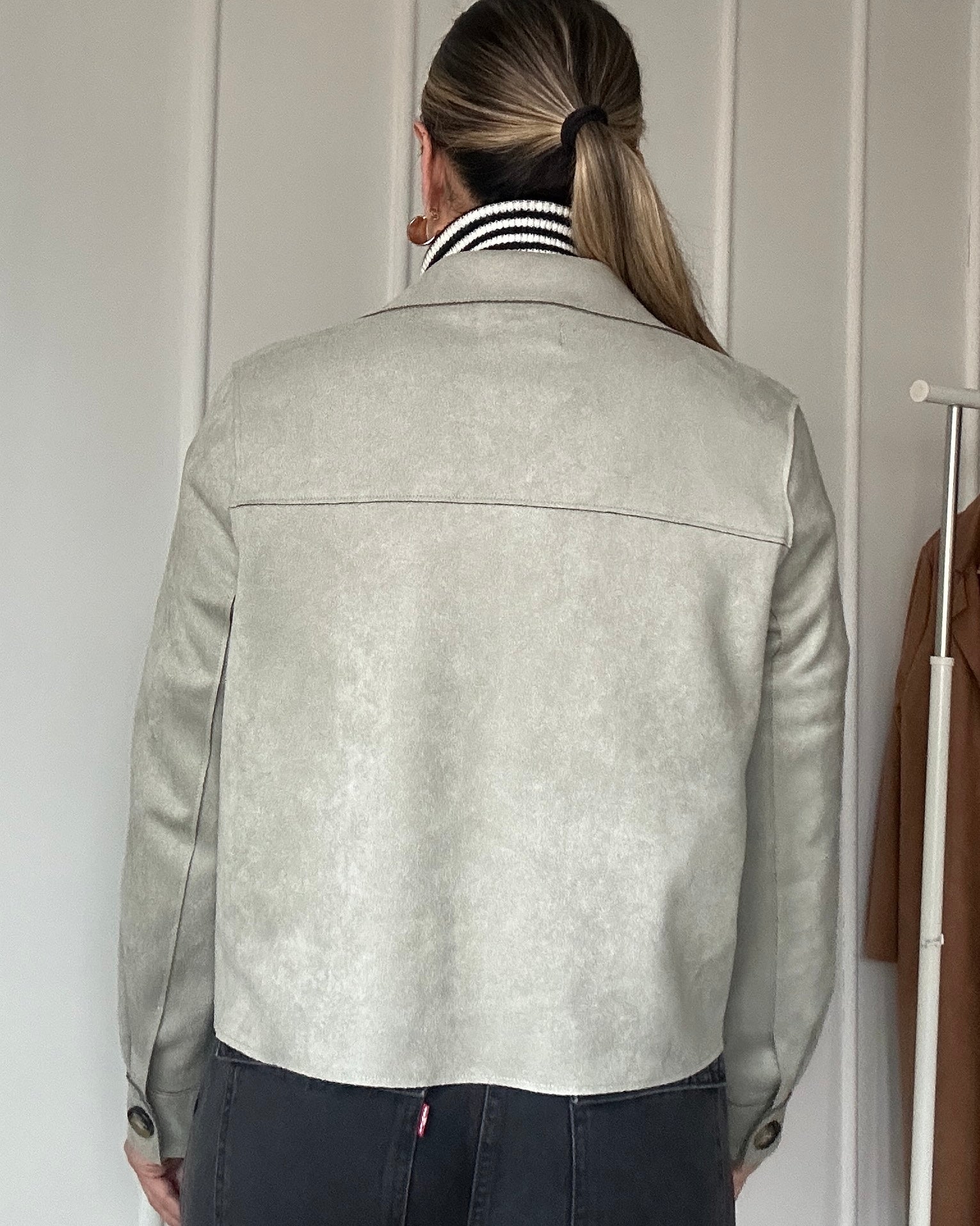 Chaqueta Gamuza Botones Verde - Talla M