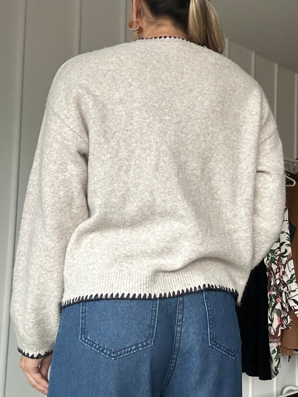 Buzo de Punto Costuras Azules - MNG - Talla M